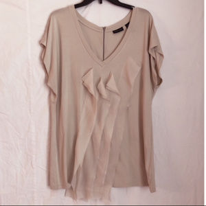 New York & Company Chiffon Ruffle Top XL